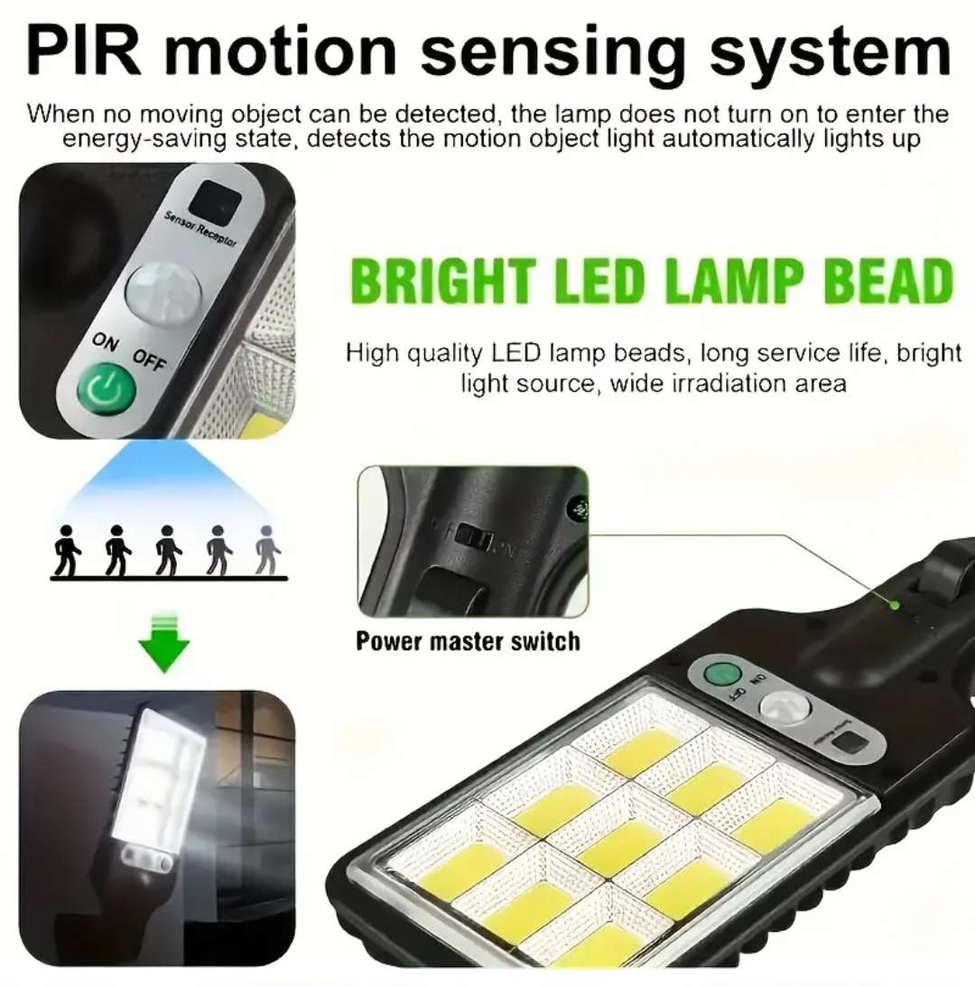 2 Pack Motion sensor outdoor solar light - Remote control operation