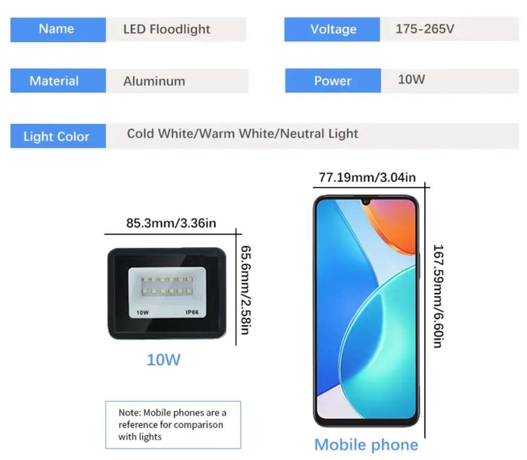 LED floodlight 10 Watt