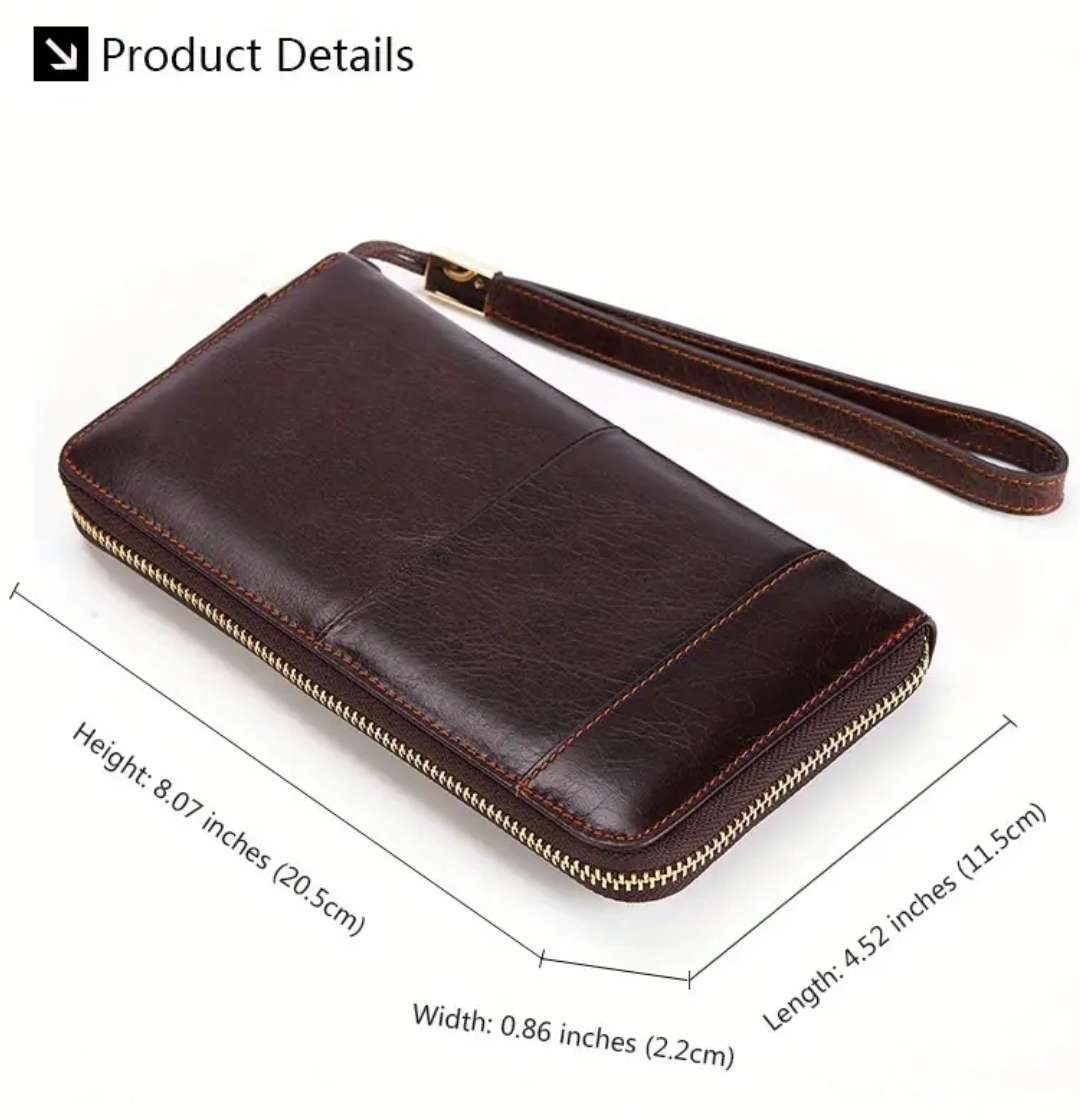 Genuine leather unisex purse