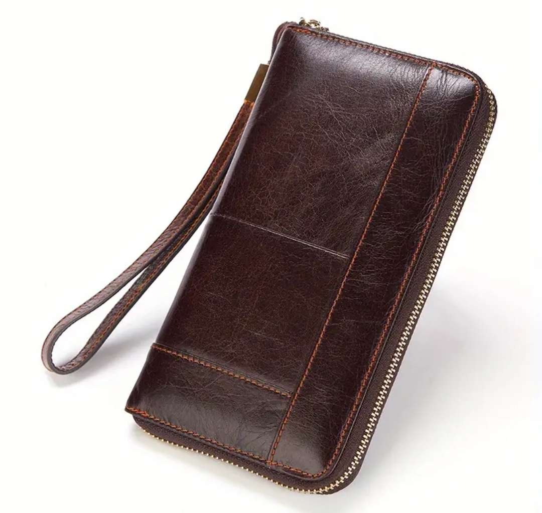 Genuine leather unisex purse
