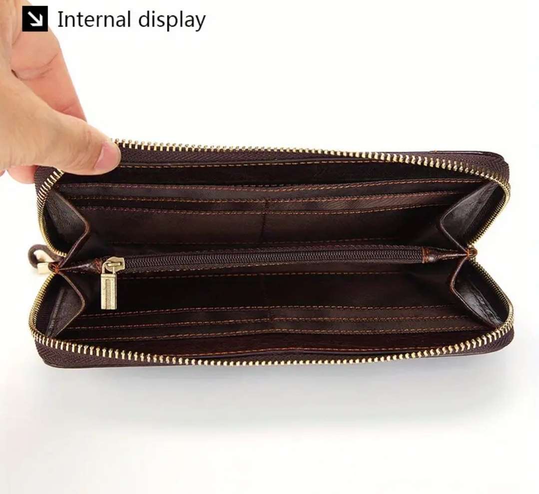 Genuine leather unisex purse