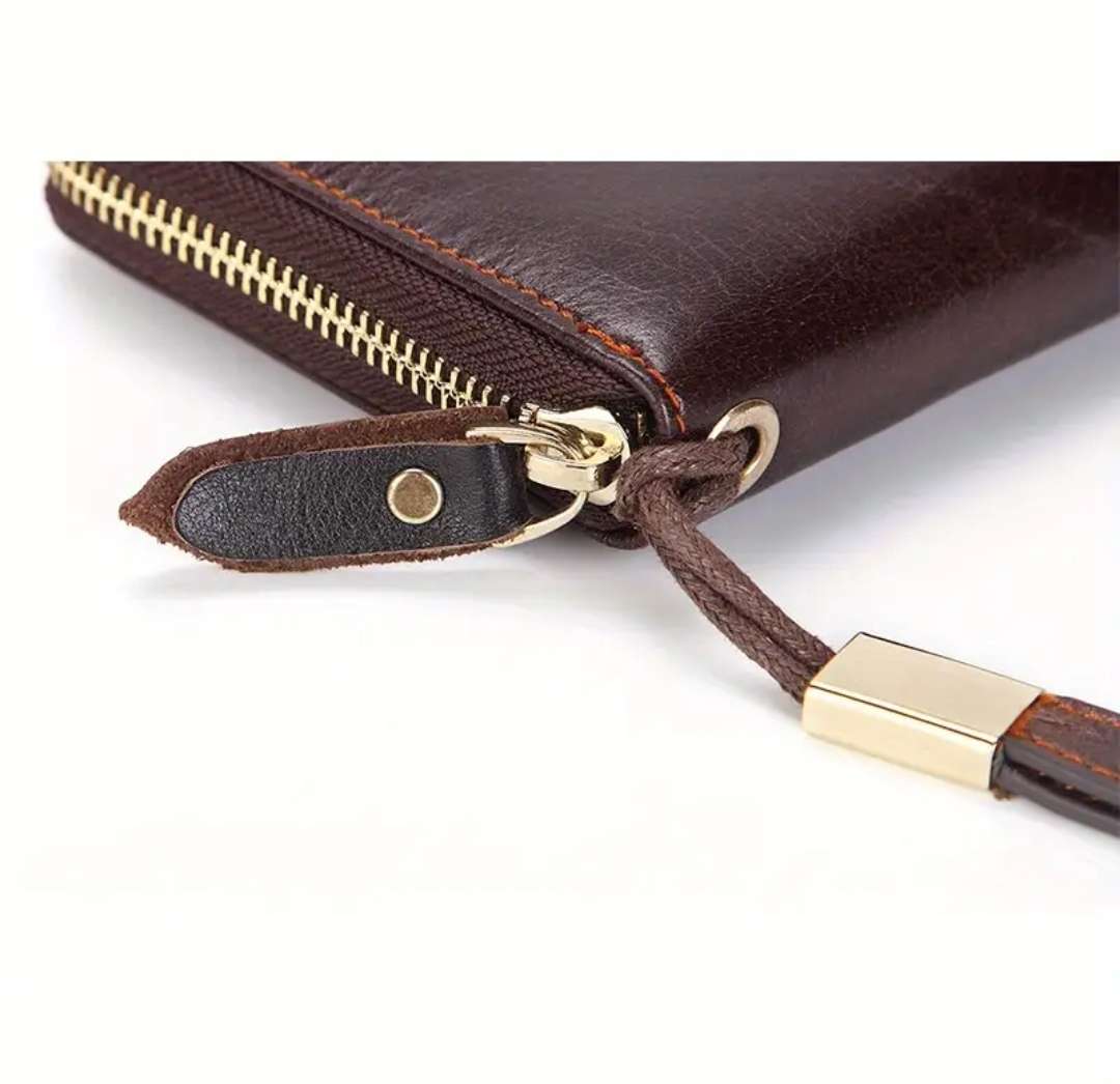 Genuine leather unisex purse
