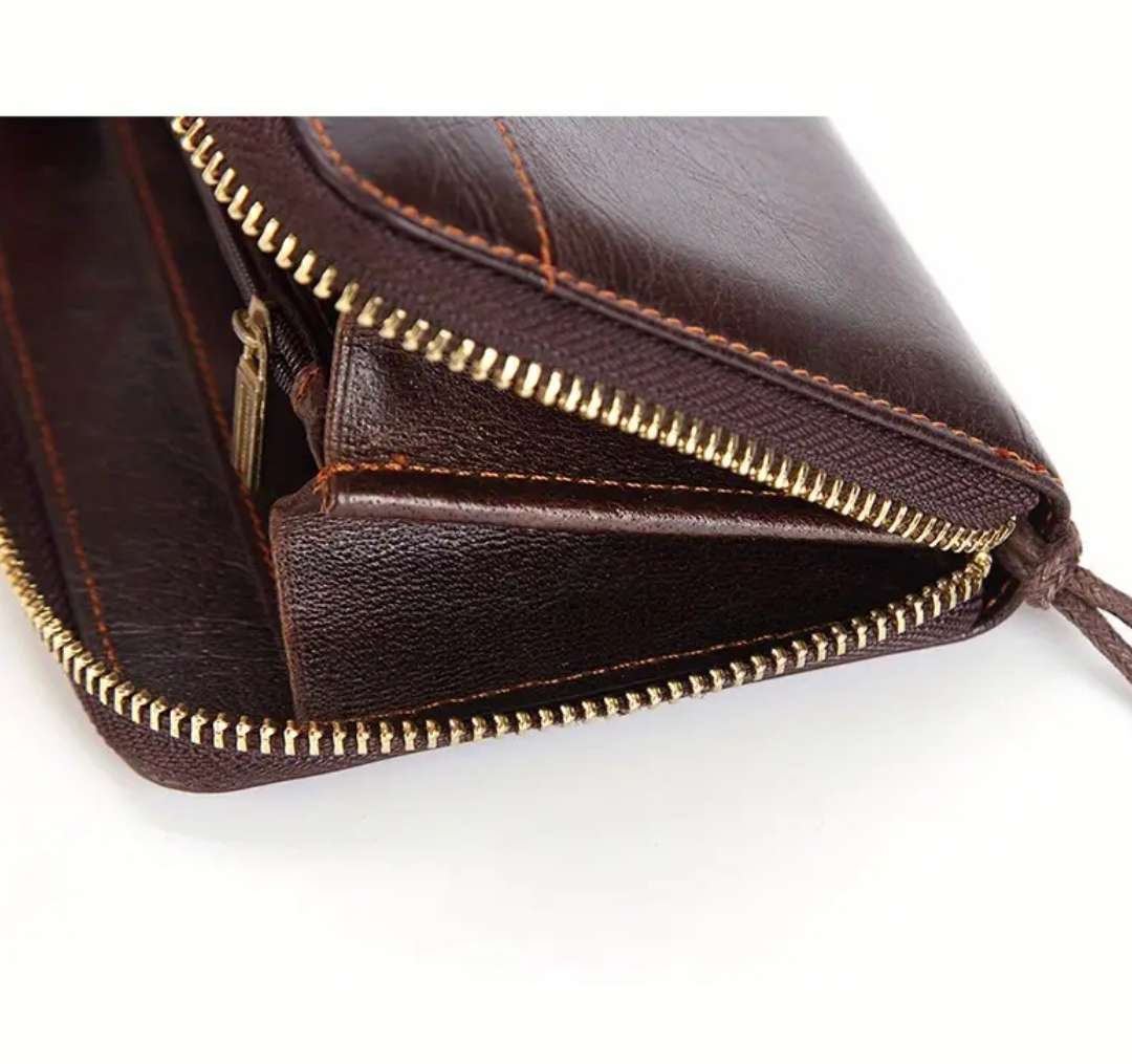 Genuine leather unisex purse