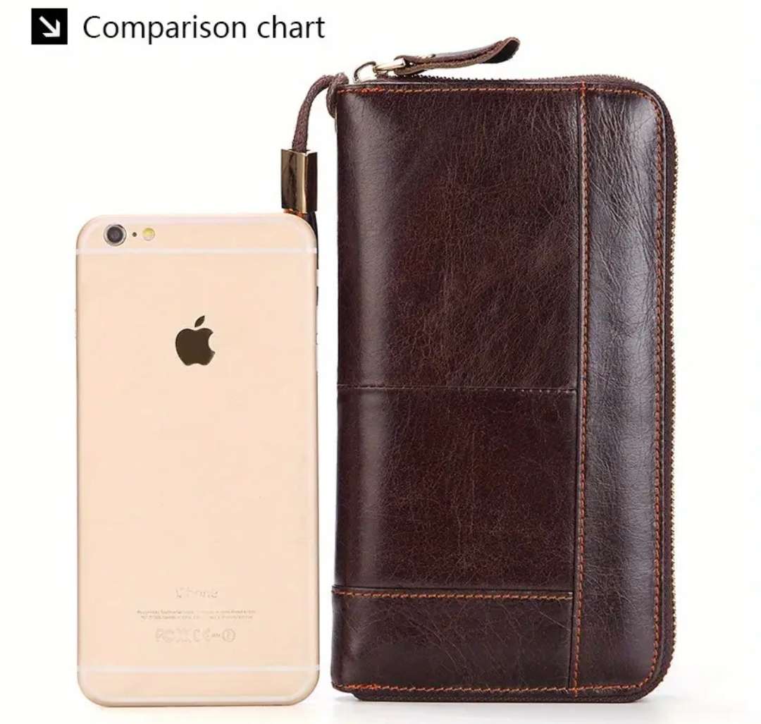 Genuine leather unisex purse