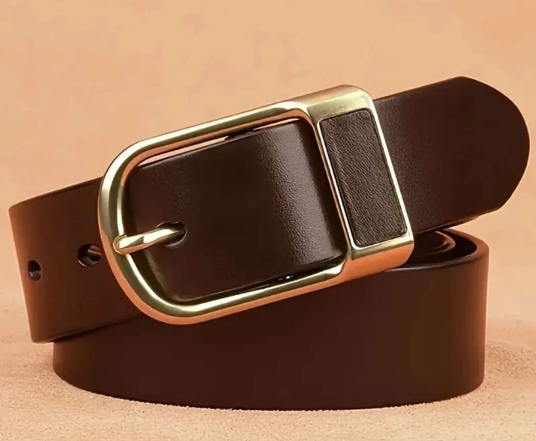 Modern coffee brown leather belt