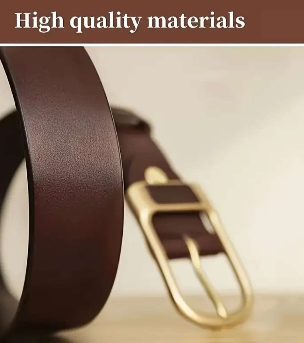Modern coffee brown leather belt