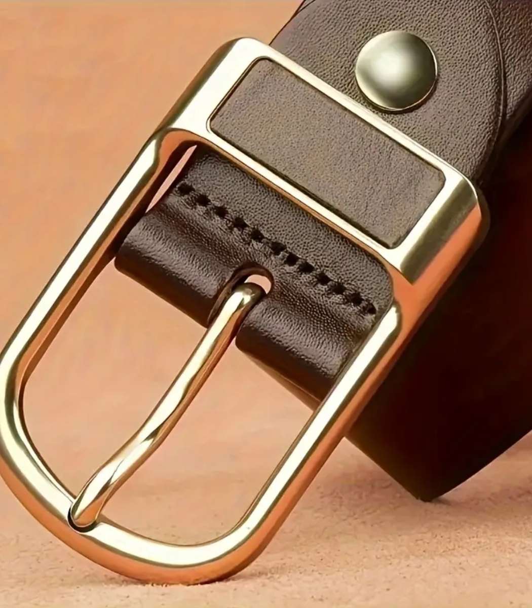 Modern coffee brown leather belt