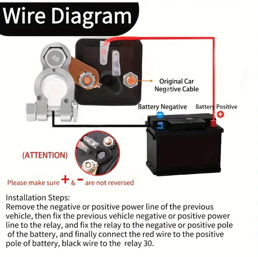 Remote control battery disconnect relay