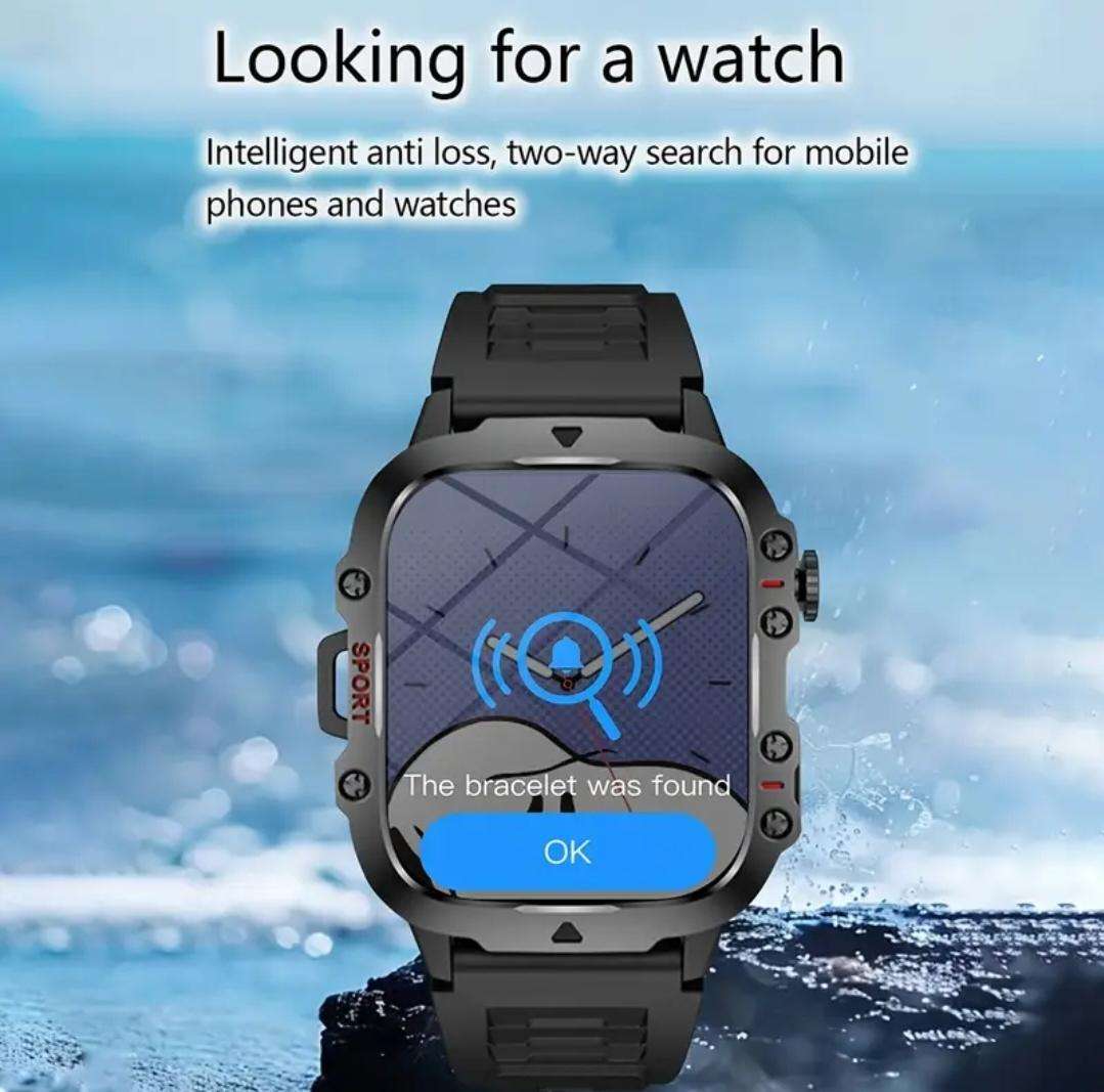 Unique Khaki smart watch with canvas strap