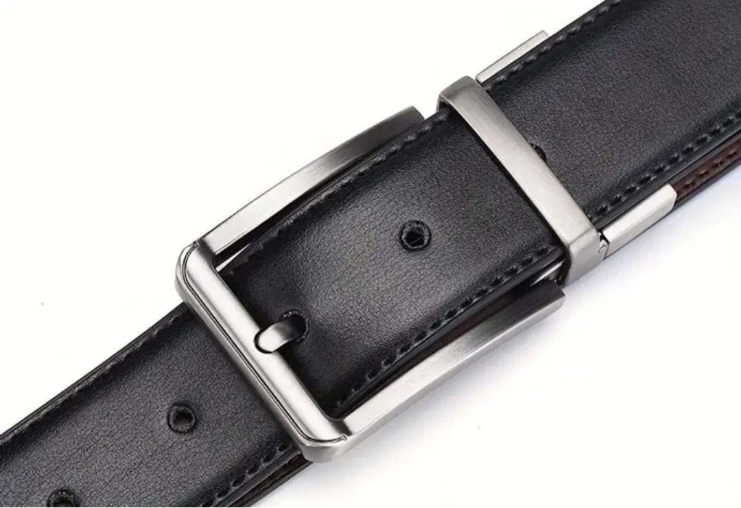 Men's double sided genuine leather belt