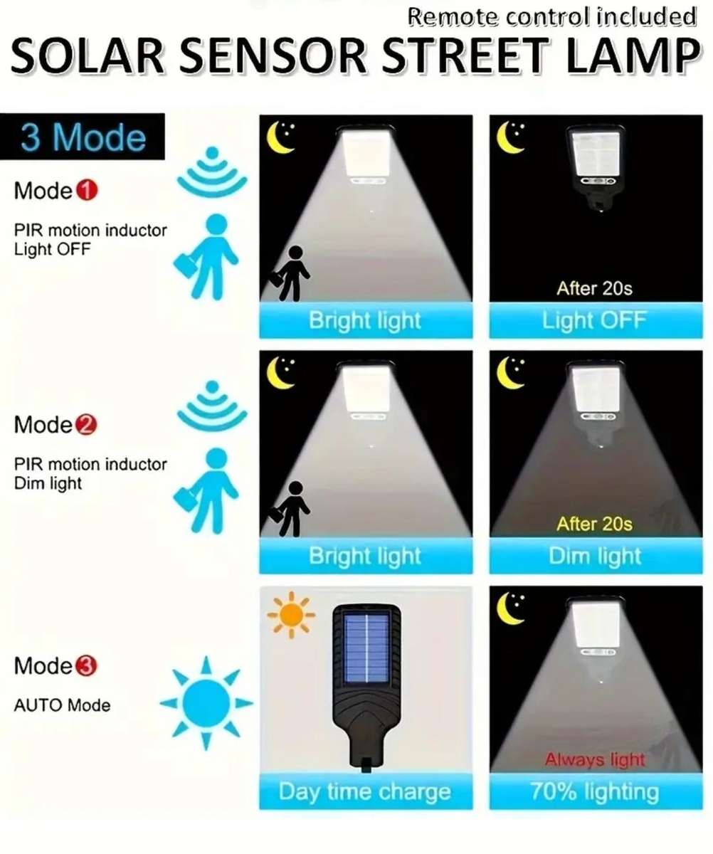 3 Pcs solar motion sensor wall or street light