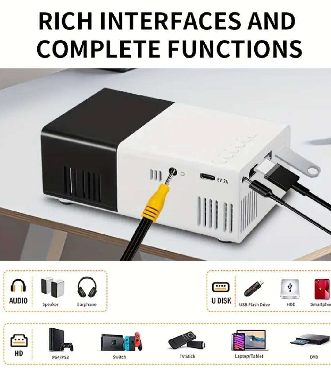Remote control Mobile LED projector