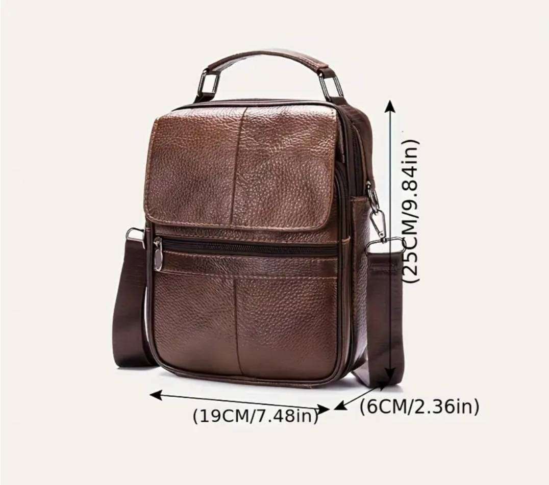 High quality top grain leather shoulder bag