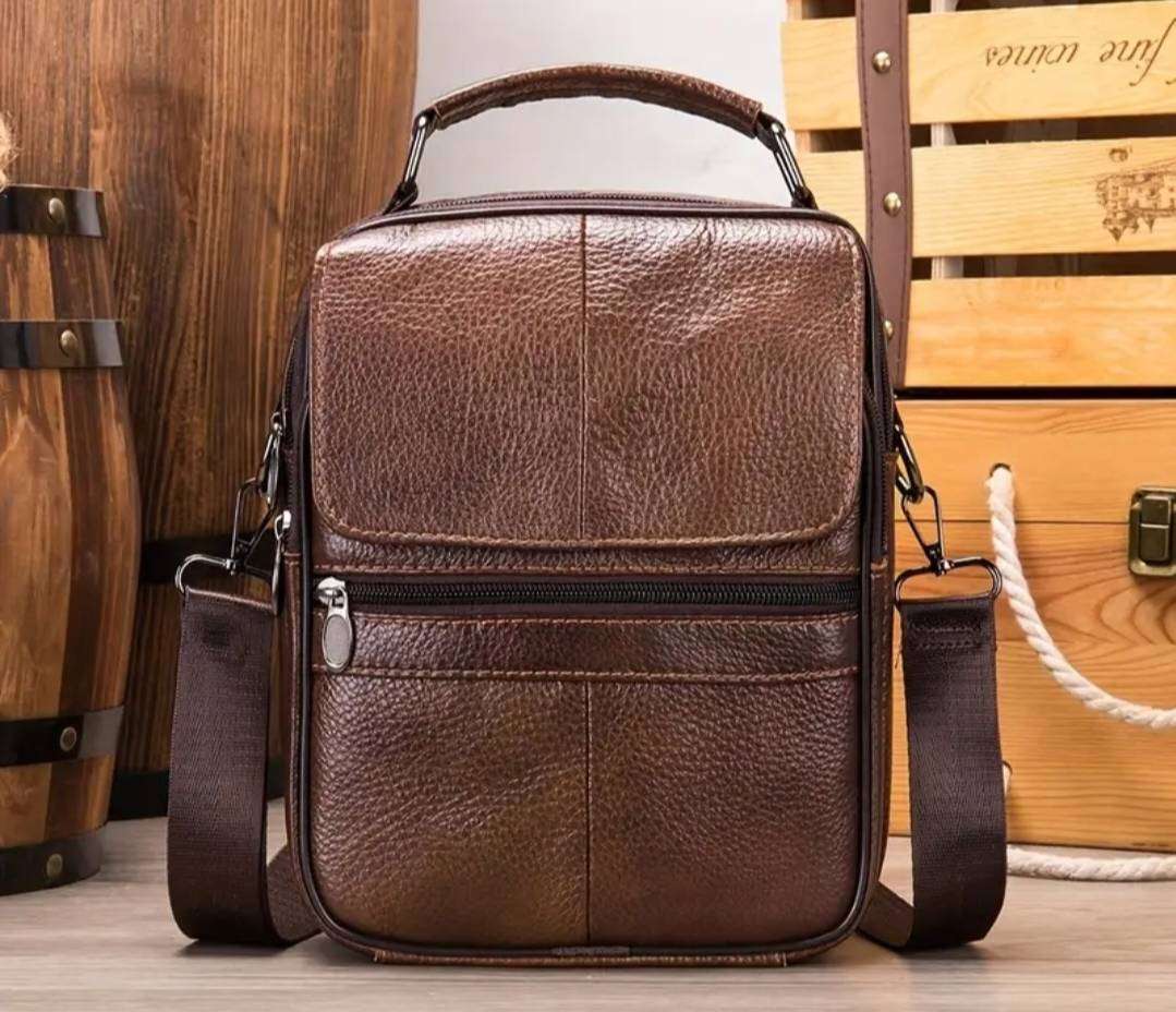 High quality top grain leather shoulder bag