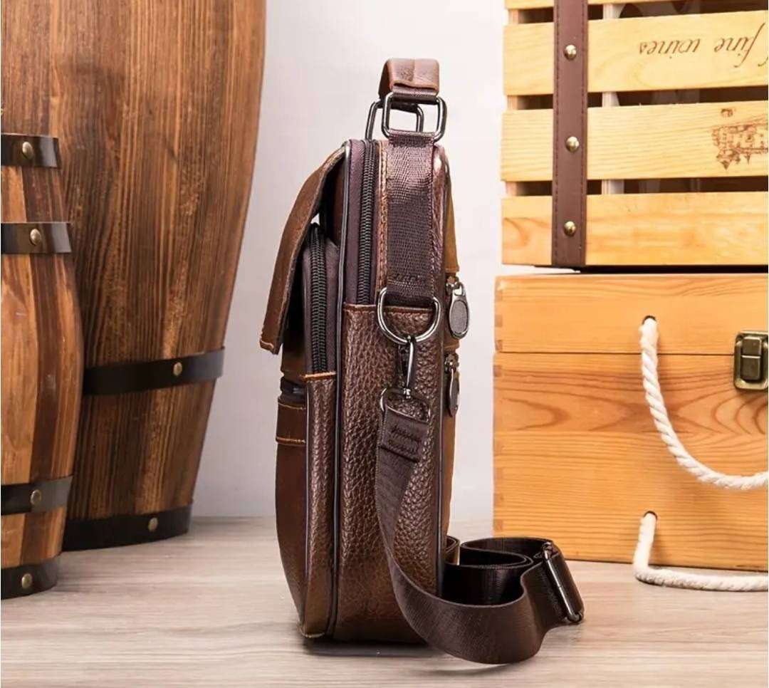 High quality top grain leather shoulder bag