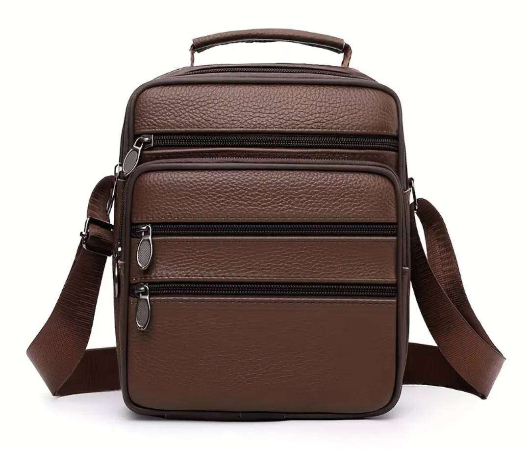 Genuine Leather cross body or shoulder bag - brown