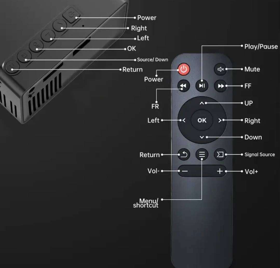 1080p mobile remote control projector