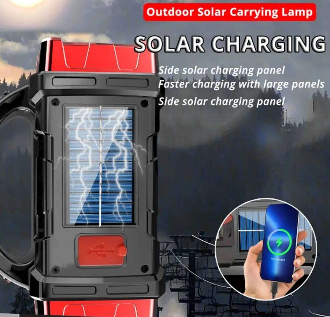 Solar rechargeable flashlight