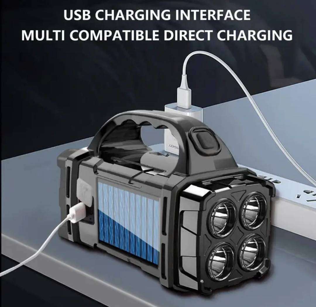 Solar rechargeable flashlight