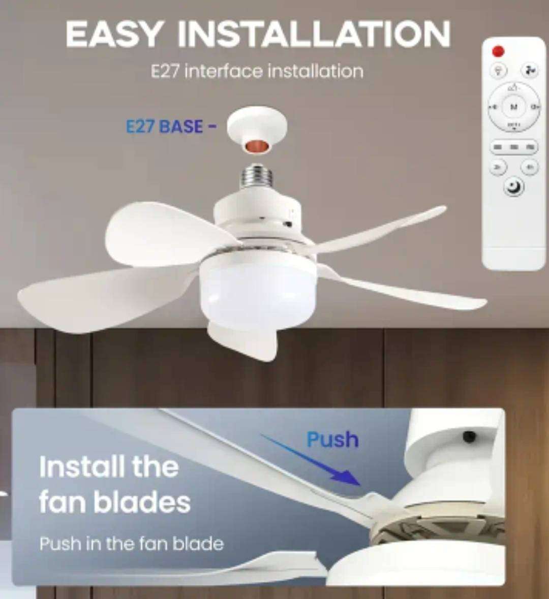 Easy instalation LED light and ceiling fan
