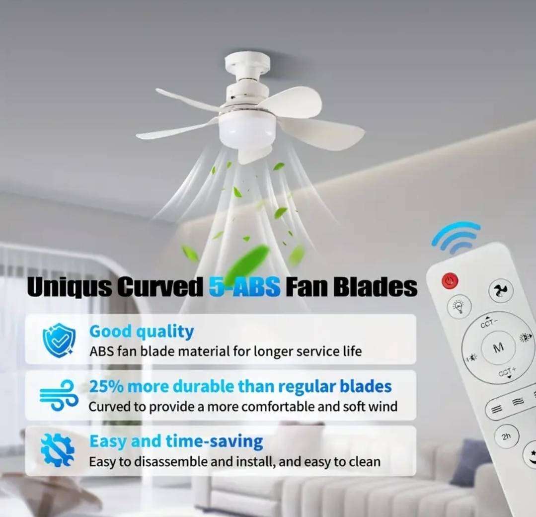 Easy instalation LED light and ceiling fan