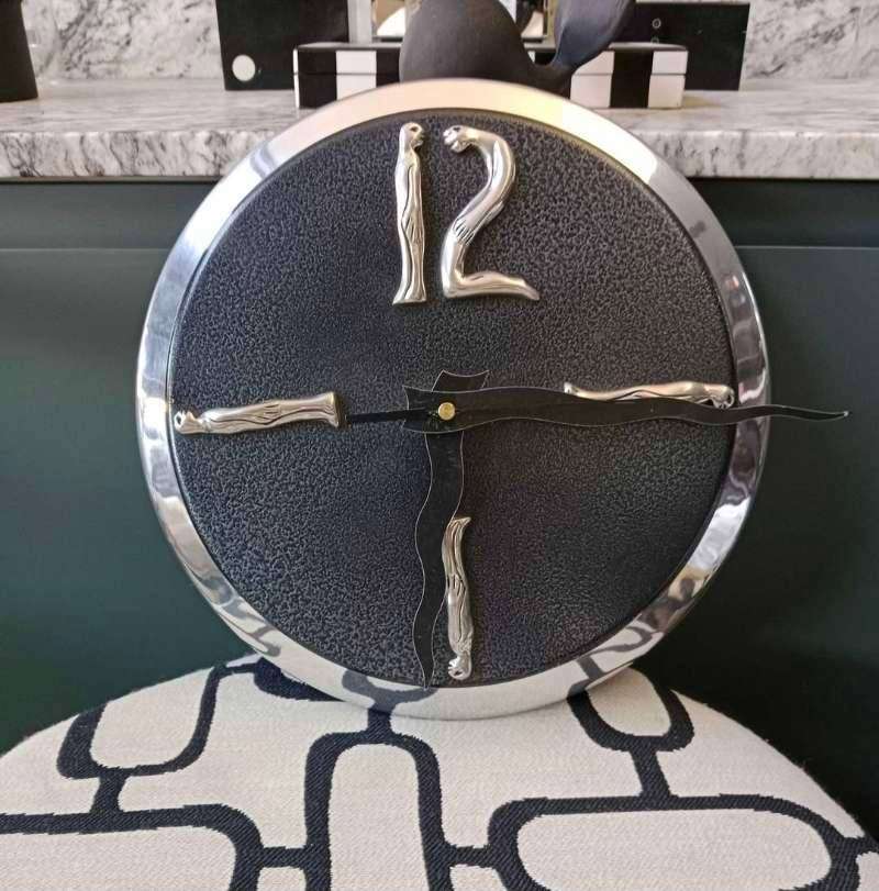 Carrol Boyes Large Wall Clock Woman Man ~ Black