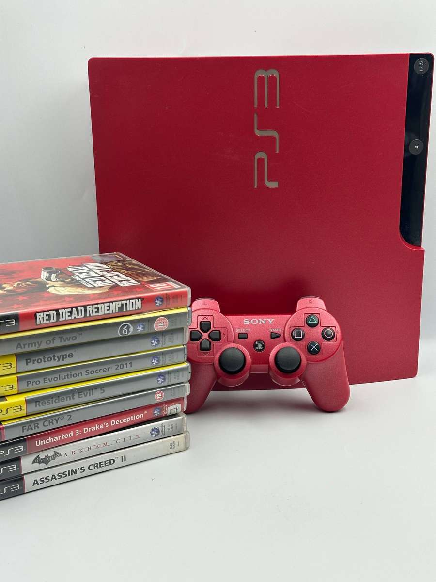 PS3 PlayStation 3 Slim Scarlet Red Limited Edition Bundle