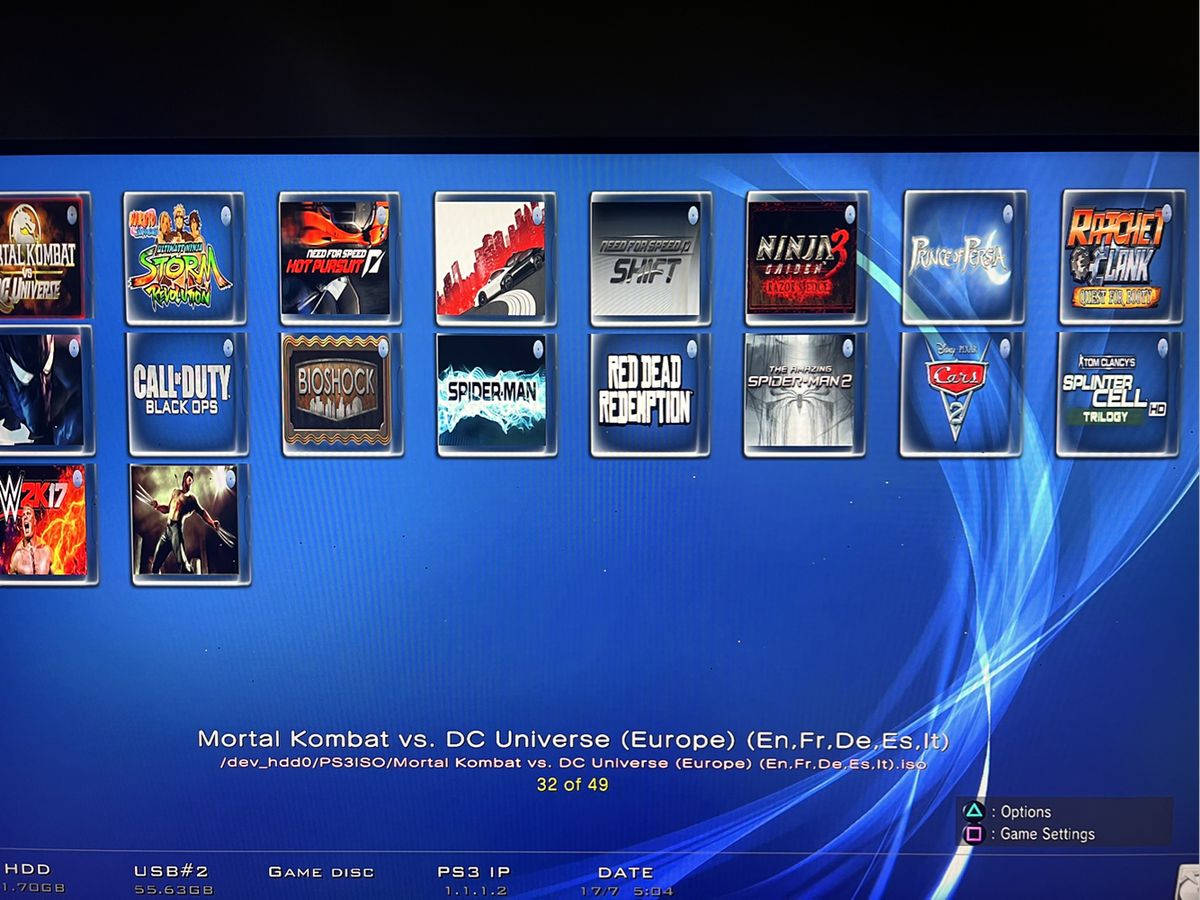 PS3 Super Slim White Edition  500GB  45+ Games Installed