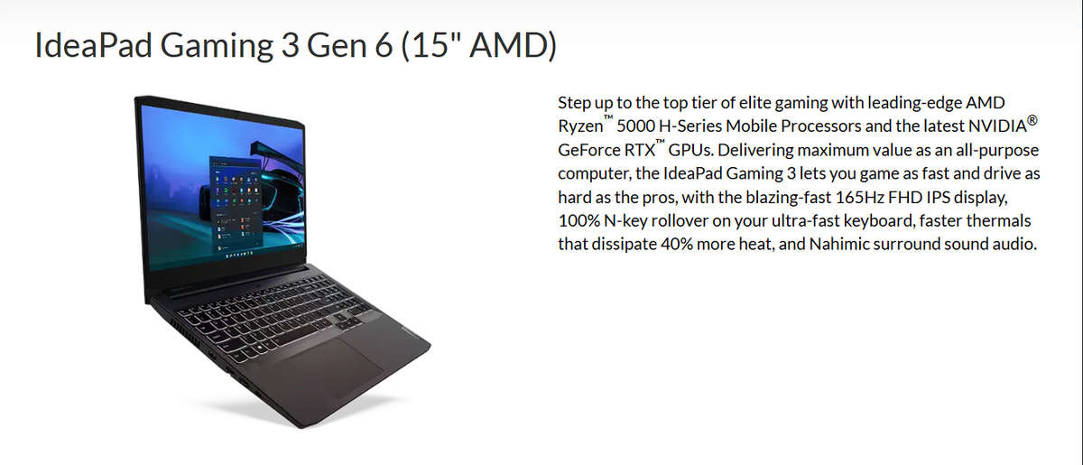 Lenovo IdeaPad Gaming 3 15ARH7 - Ryzen 7 RTX 4050