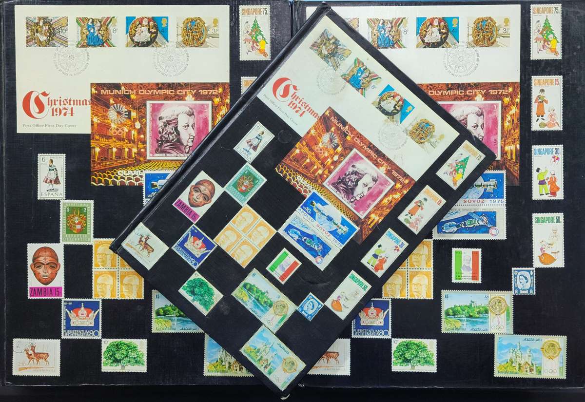 Stock Book Set: 2 x Big /1 x Small With Used World Stamps (Very Nice Starter Pack)