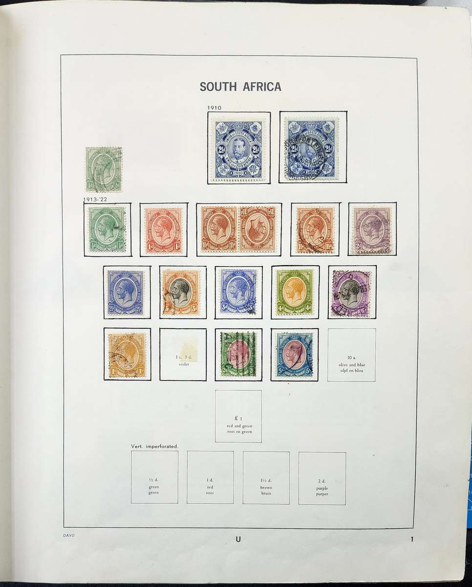 Davo Stamp Album: South Africa 1910-1994: Filled with Used Hinged: Finds Possible