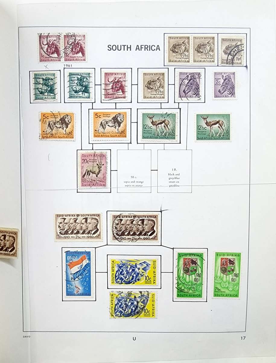 Davo Stamp Album: South Africa 1910-1994: Filled with Used Hinged: Finds Possible