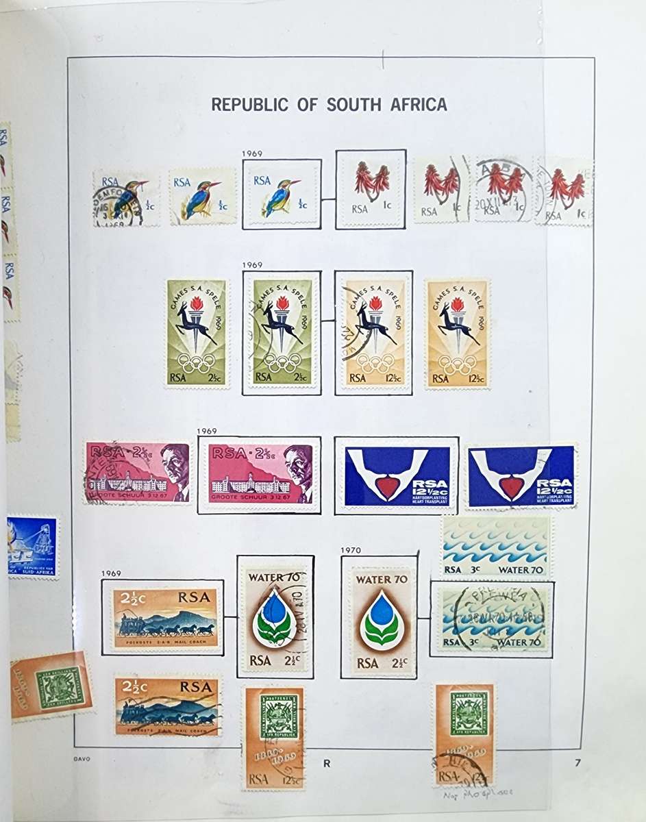 Davo Stamp Album: South Africa 1910-1994: Filled with Used Hinged: Finds Possible