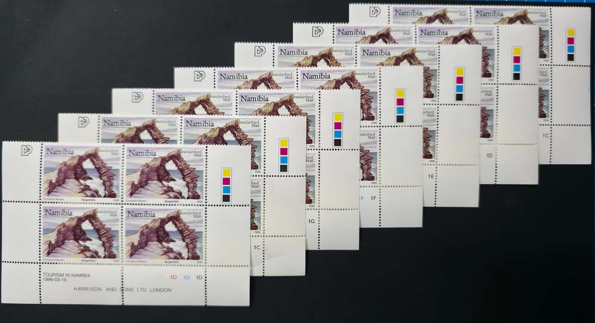 Namibia 1996: Tourism CB Set -32 CB Set (1A-1H). Rarely found together (SACC 140: 1B and 1H missing)