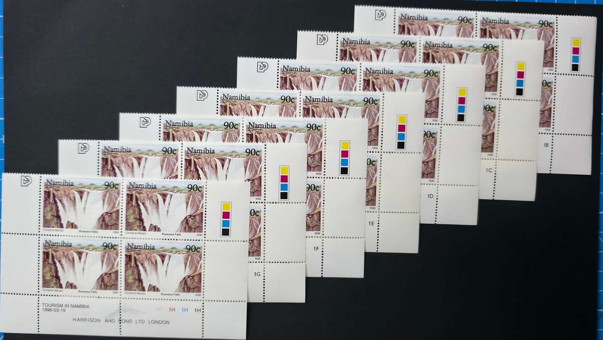 Namibia 1996: Tourism CB Set -32 CB Set (1A-1H). Rarely found together (SACC 140: 1B and 1H missing)