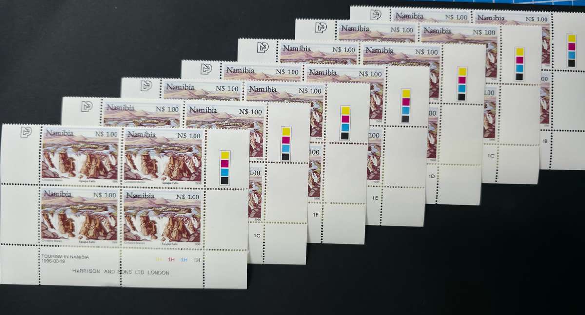 Namibia 1996: Tourism CB Set -32 CB Set (1A-1H). Rarely found together (SACC 140: 1B and 1H missing)