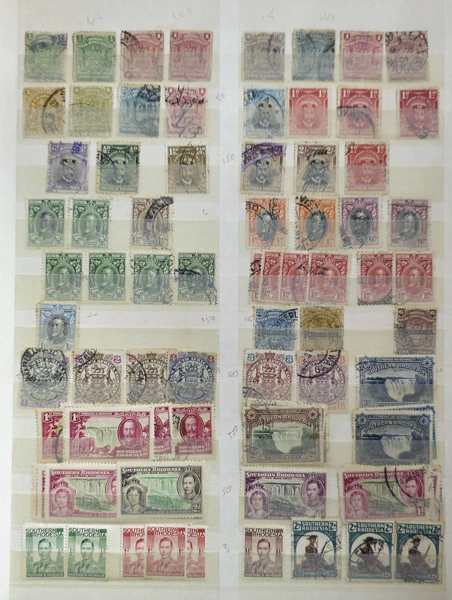 KeK Stock Book: 8 Page/ !6 Sides White with Rhodesia/ Zimbabwe Used Sets - High CV!