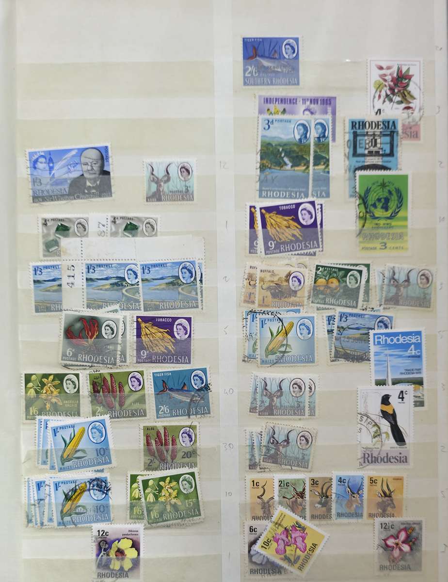 KeK Stock Book: 8 Page/ !6 Sides White with Rhodesia/ Zimbabwe Used Sets - High CV!