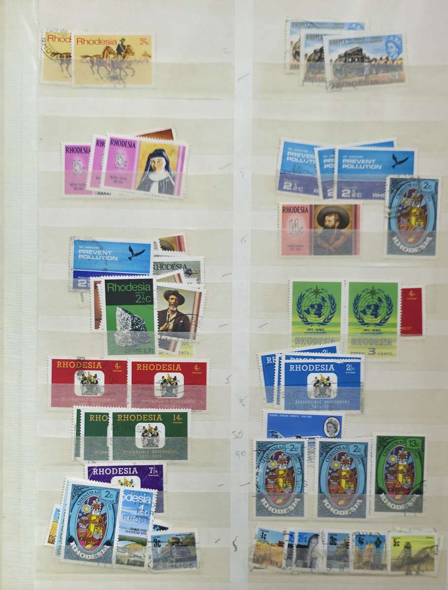 KeK Stock Book: 8 Page/ !6 Sides White with Rhodesia/ Zimbabwe Used Sets - High CV!