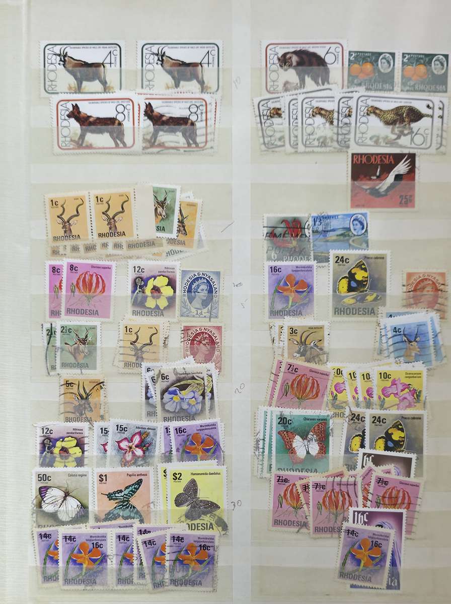 KeK Stock Book: 8 Page/ !6 Sides White with Rhodesia/ Zimbabwe Used Sets - High CV!