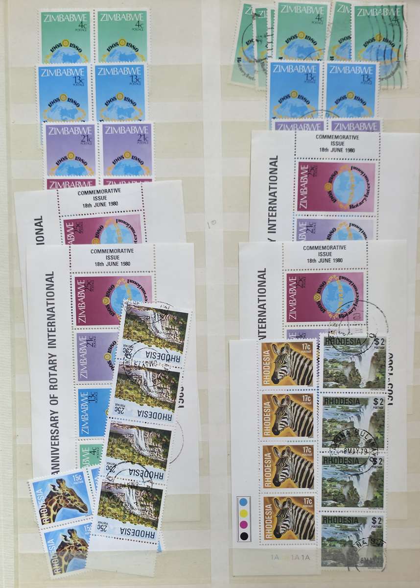 KeK Stock Book: 8 Page/ !6 Sides White with Rhodesia/ Zimbabwe Used Sets - High CV!