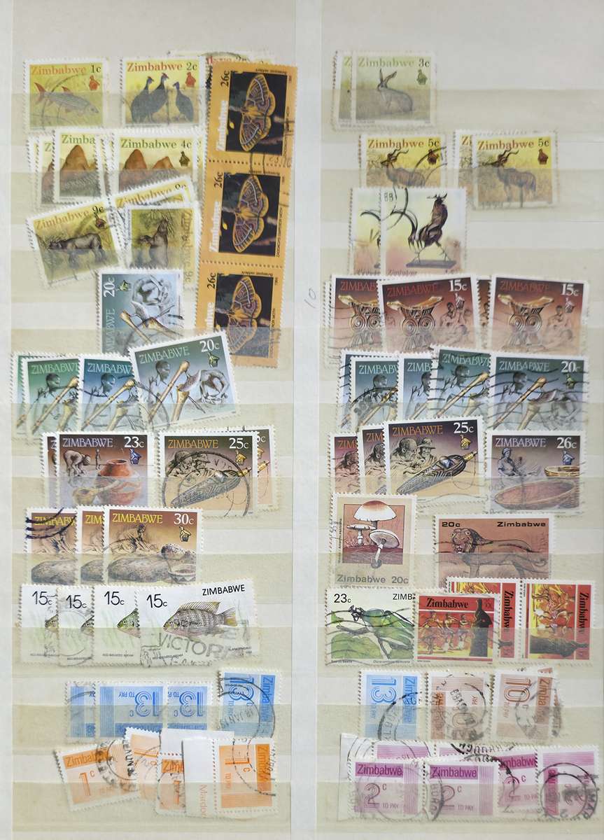 KeK Stock Book: 8 Page/ !6 Sides White with Rhodesia/ Zimbabwe Used Sets - High CV!