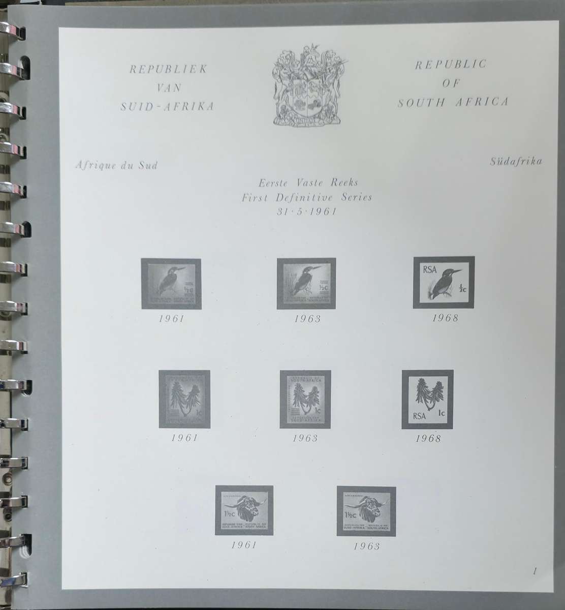 Davo Type Album: RSA Pre-Printed (No Pockets) in Sleave - 1961-1982: Nice Starter!