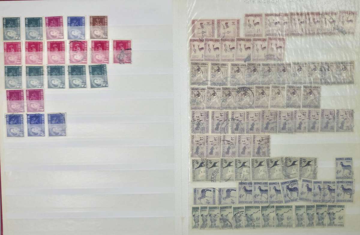 Lighthouse Stock Book: 16 Page/ 32 Sides with UMM/MM/Used Union of SA/SWA. Old Dealers Stock