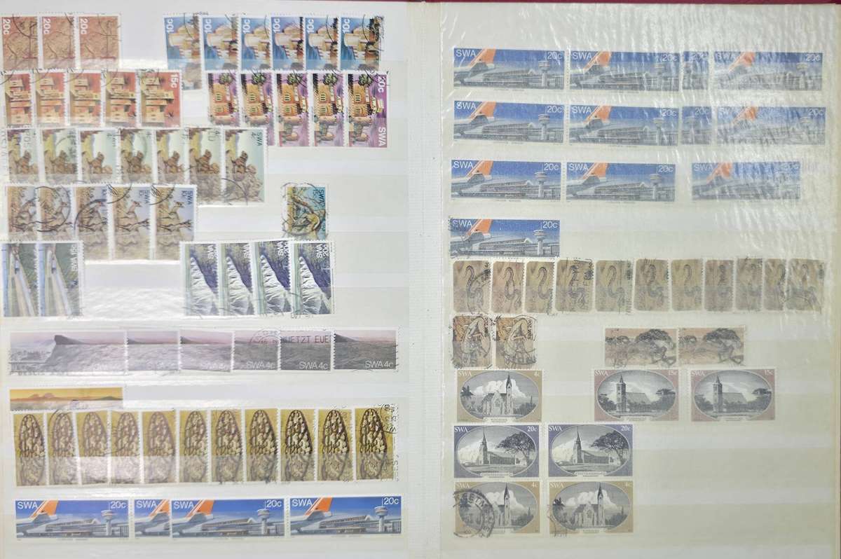 Lighthouse Stock Book: 16 Page/ 32 Sides with UMM/MM/Used Union of SA/SWA. Old Dealers Stock