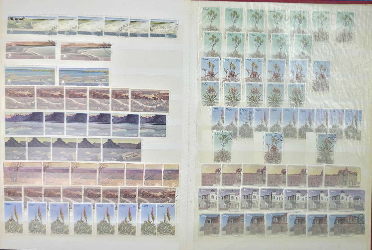 Lighthouse Stock Book: 16 Page/ 32 Sides with UMM/MM/Used Union of SA/SWA. Old Dealers Stock