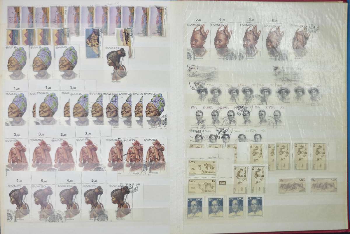 Lighthouse Stock Book: 16 Page/ 32 Sides with UMM/MM/Used Union of SA/SWA. Old Dealers Stock