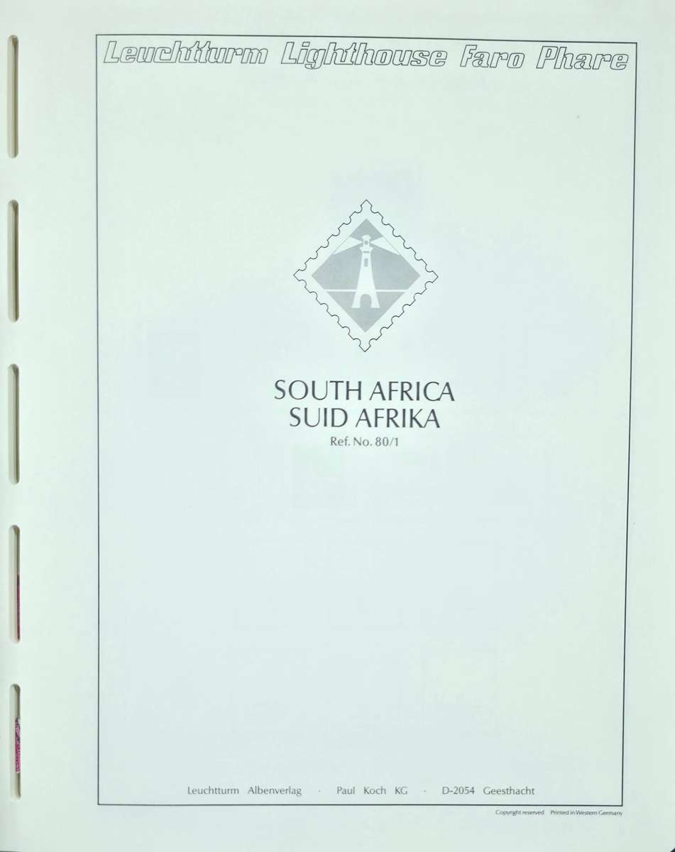 Lighthouse Stamp Album: Pre-Printed Hinge Album for Union/RSA. Some sets complete. Very Nice Starter