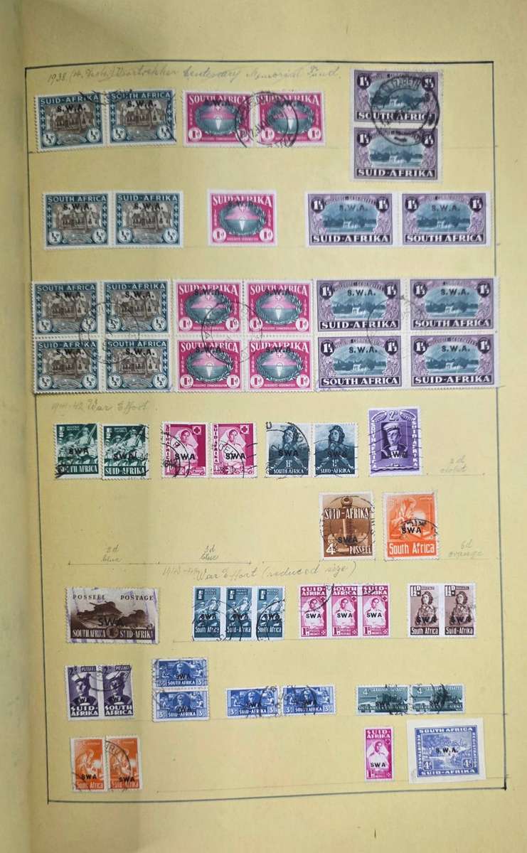 Stamp Album: Home-made Hinged Album with Pre-Union/Union/RSA/SWA Used: Finds Possible!