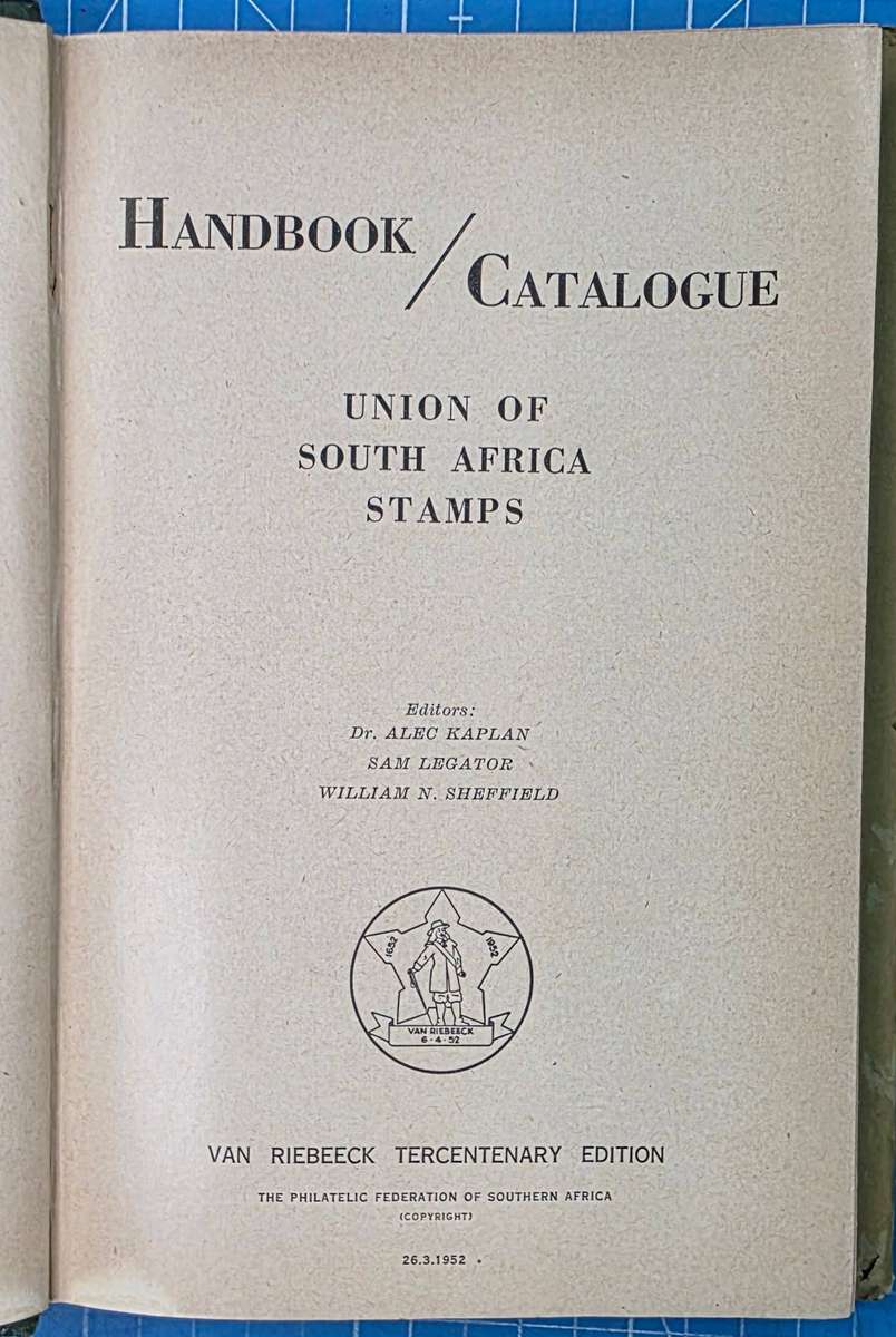 Philatelic Book: Handbook/Catalogue - Union of South Africa Stamps: 1952 Edition